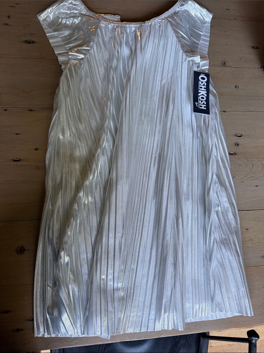 OshKosh B'gosh Metallic Silver Pleated A-Line Skirt